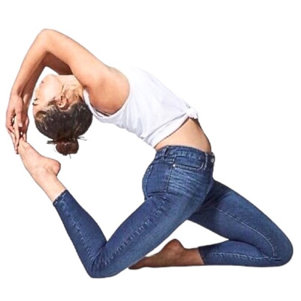 ATHLETA Sculptek Denim Skinny Stretch Mid Rise Jeans Dark Medium Wash